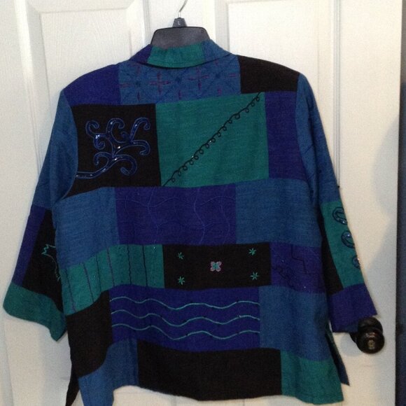 VINTAGE Draper's & Damon's "L". Sequins, Shoulder Pads, Avant Garde, Eclectic - Picture 3 of 5